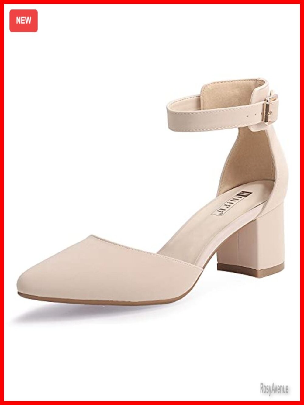 D'Orsay Pumps Low Block Heels Pointed Toe Ankle Strap Dress Shoes